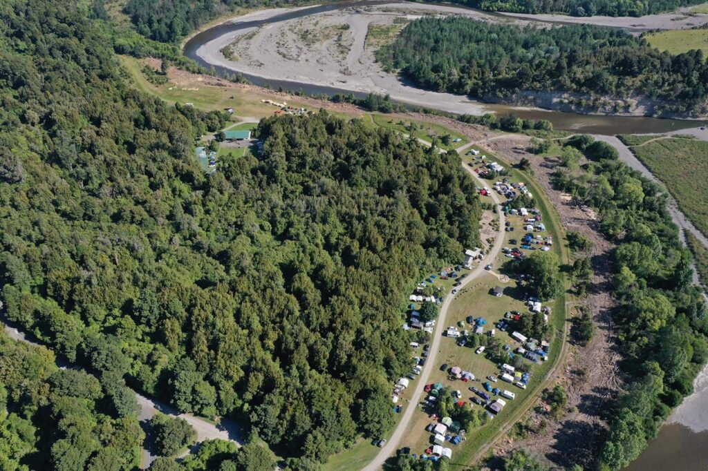 kereru camping ground aerial shot